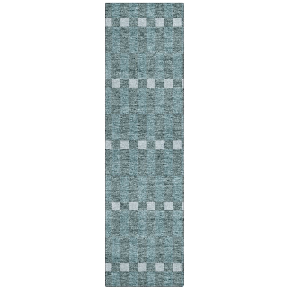 Machine Washable Indoor/Outdoor Chantille ACN2547 Teal 2'3" x 7'6" Runner Rug. Picture 1