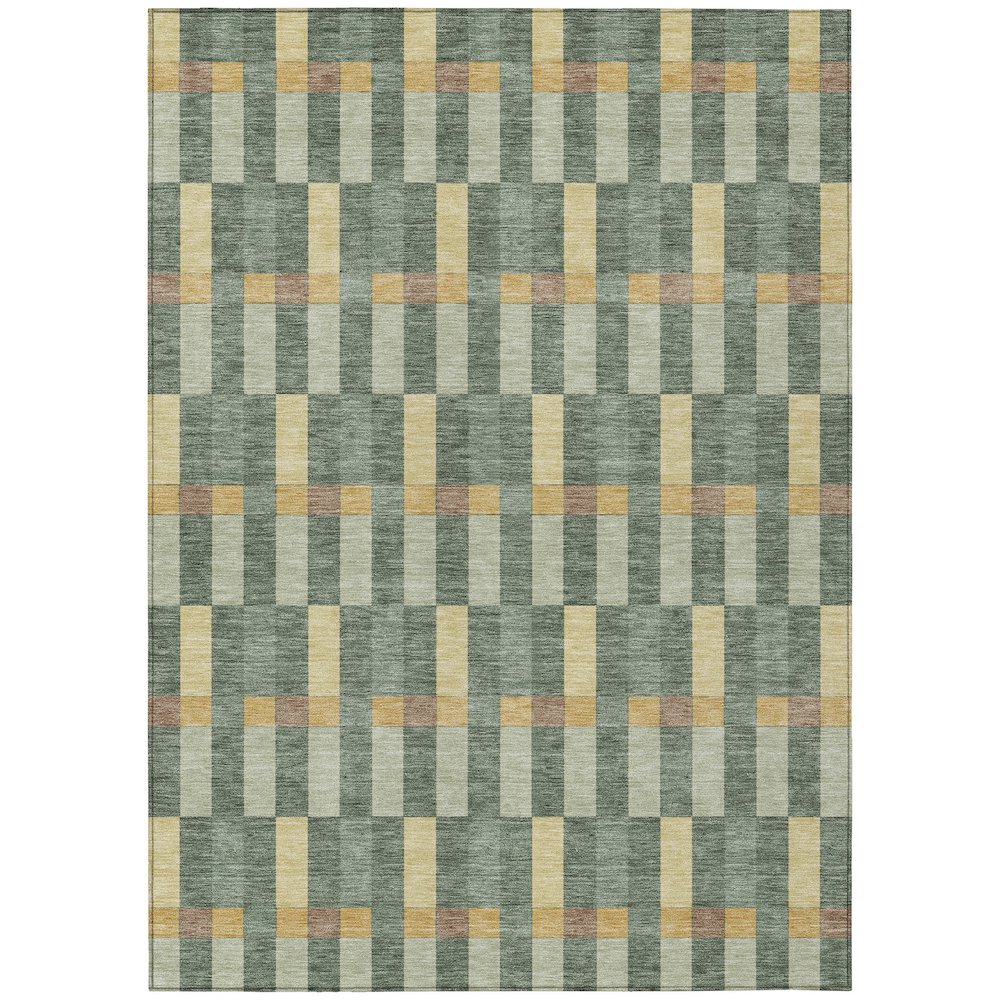 Machine Washable Indoor/Outdoor Chantille ACN2548 Green 2'6" x 3'10" Rug. Picture 1