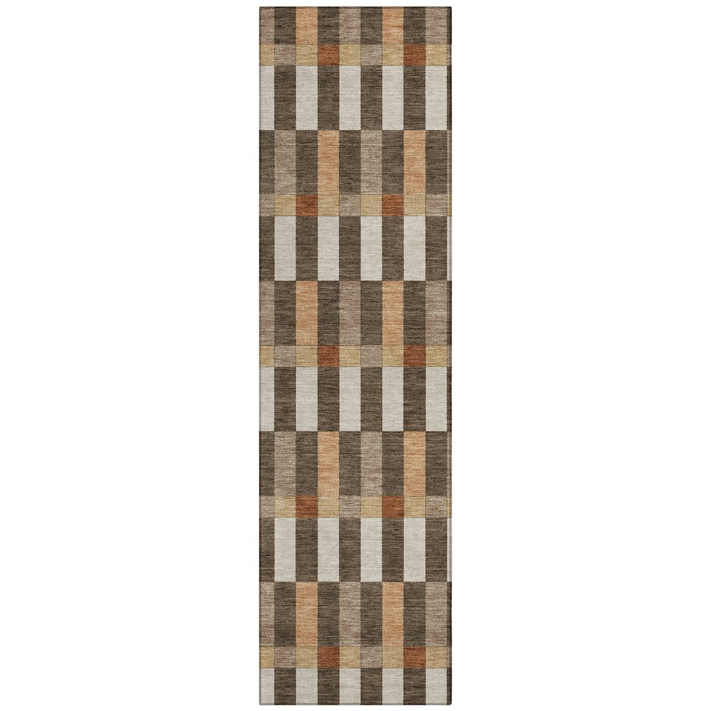 Machine Washable Indoor/Outdoor Chantille ACN2548 Brown 2'3" x 7'6" Runner Rug. Picture 1