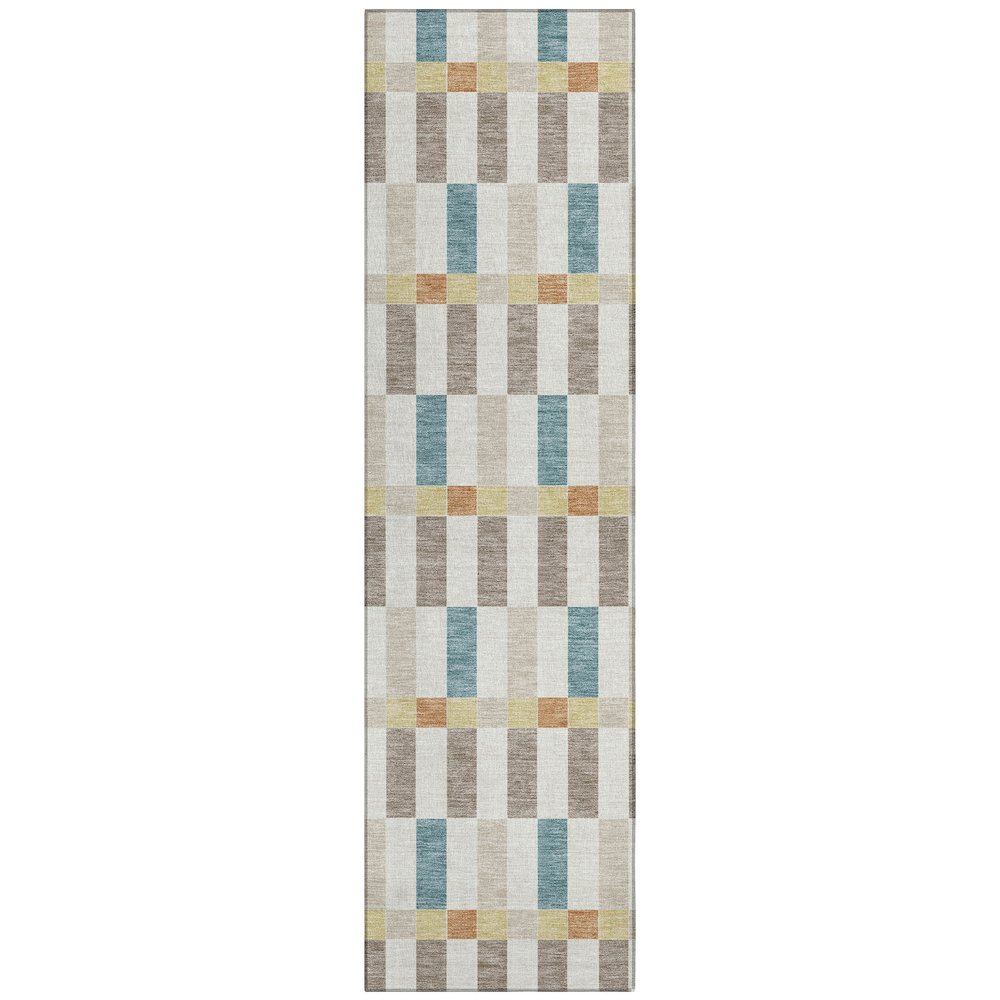 Machine Washable Indoor/Outdoor Chantille ACN2548 Ivory 2'3" x 7'6" Runner Rug. Picture 1