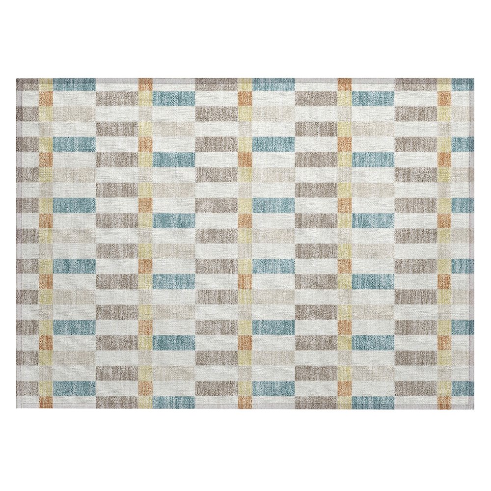 Machine Washable Indoor/Outdoor Chantille ACN2548 Ivory 1'8" x 2'6" Rug. Picture 1