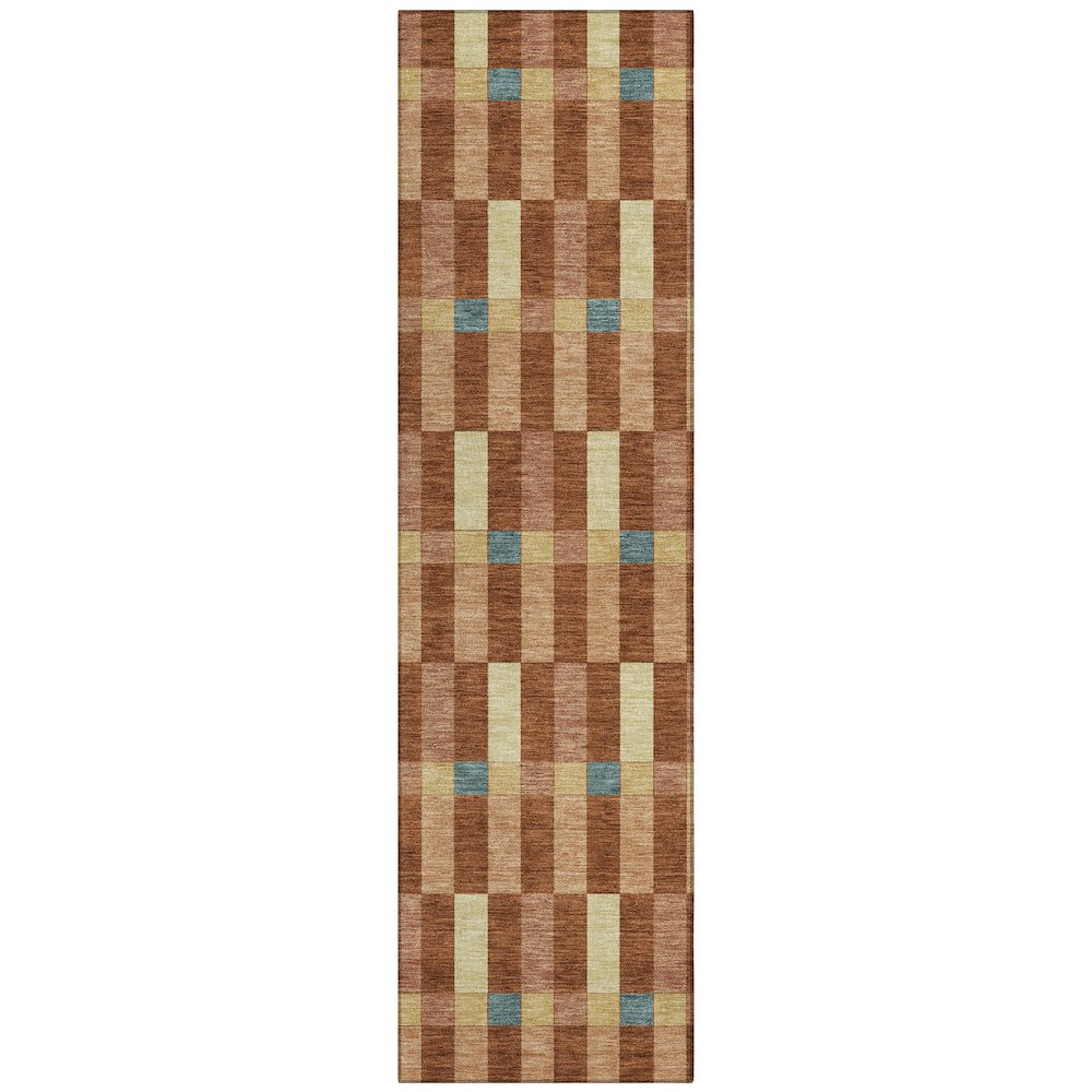 Machine Washable Indoor/Outdoor Chantille ACN2548 Orange 2'3" x 7'6" Runner Rug. Picture 1