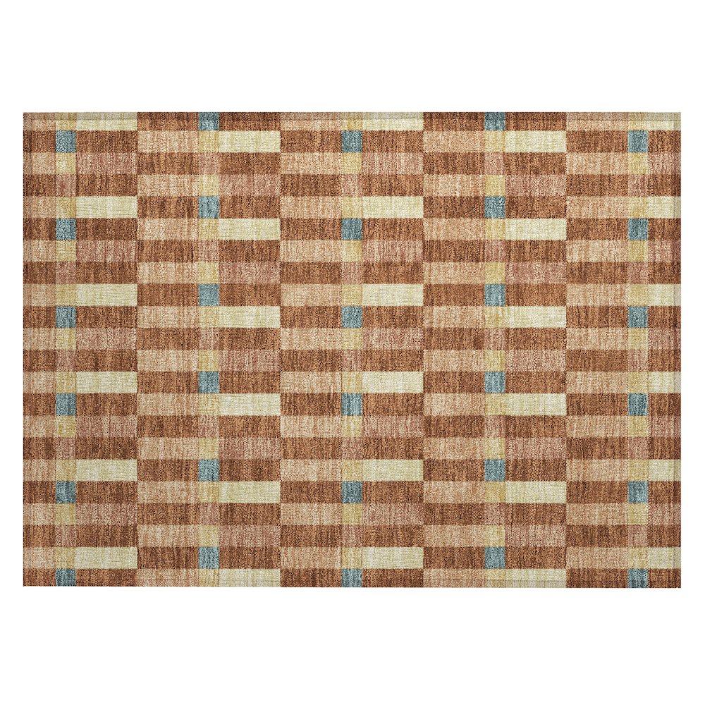 Machine Washable Indoor/Outdoor Chantille ACN2548 Orange 1'8" x 2'6" Rug. Picture 1