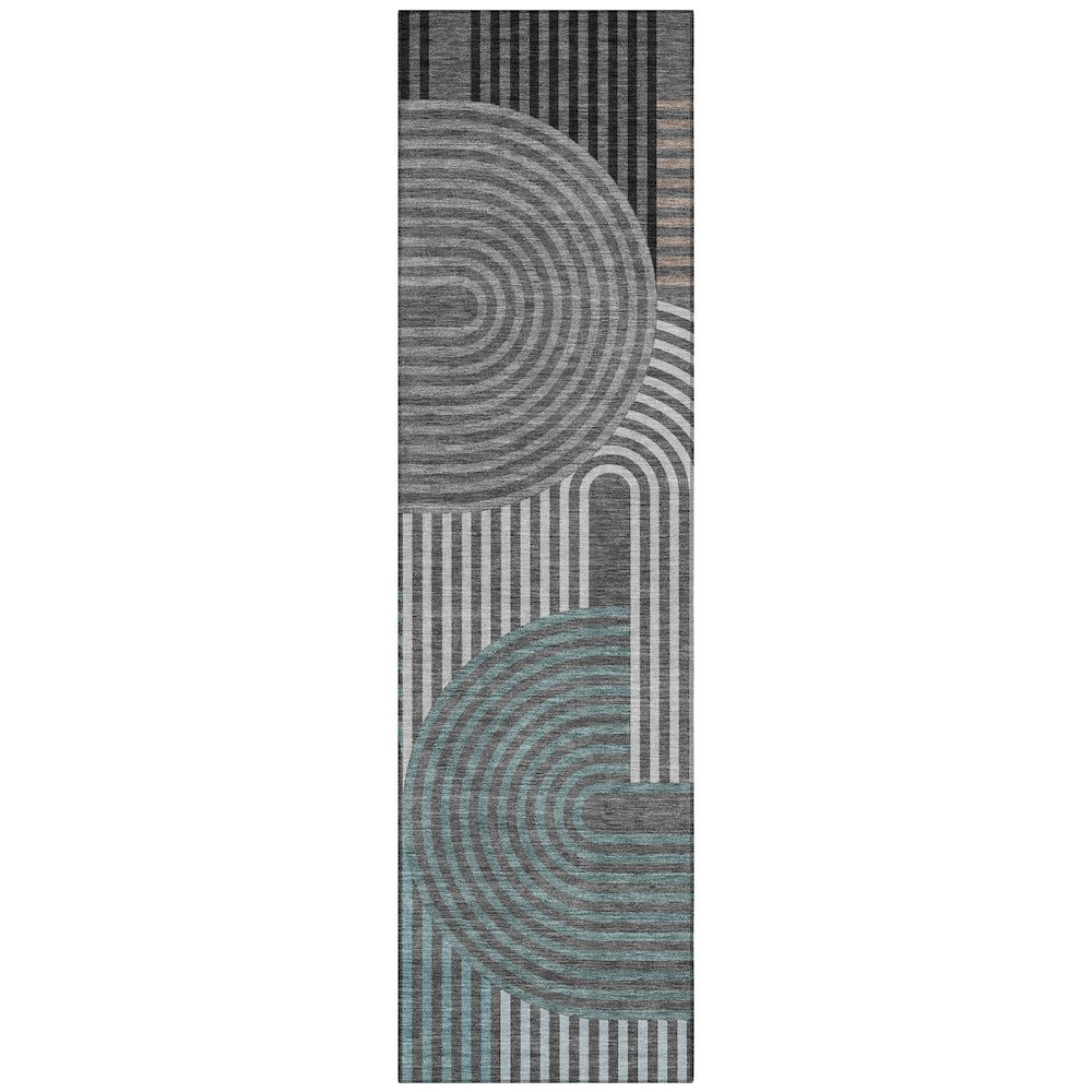 Machine Washable Indoor/Outdoor Chantille ACN2549 Gray 2'3" x 7'6" Runner Rug. Picture 1