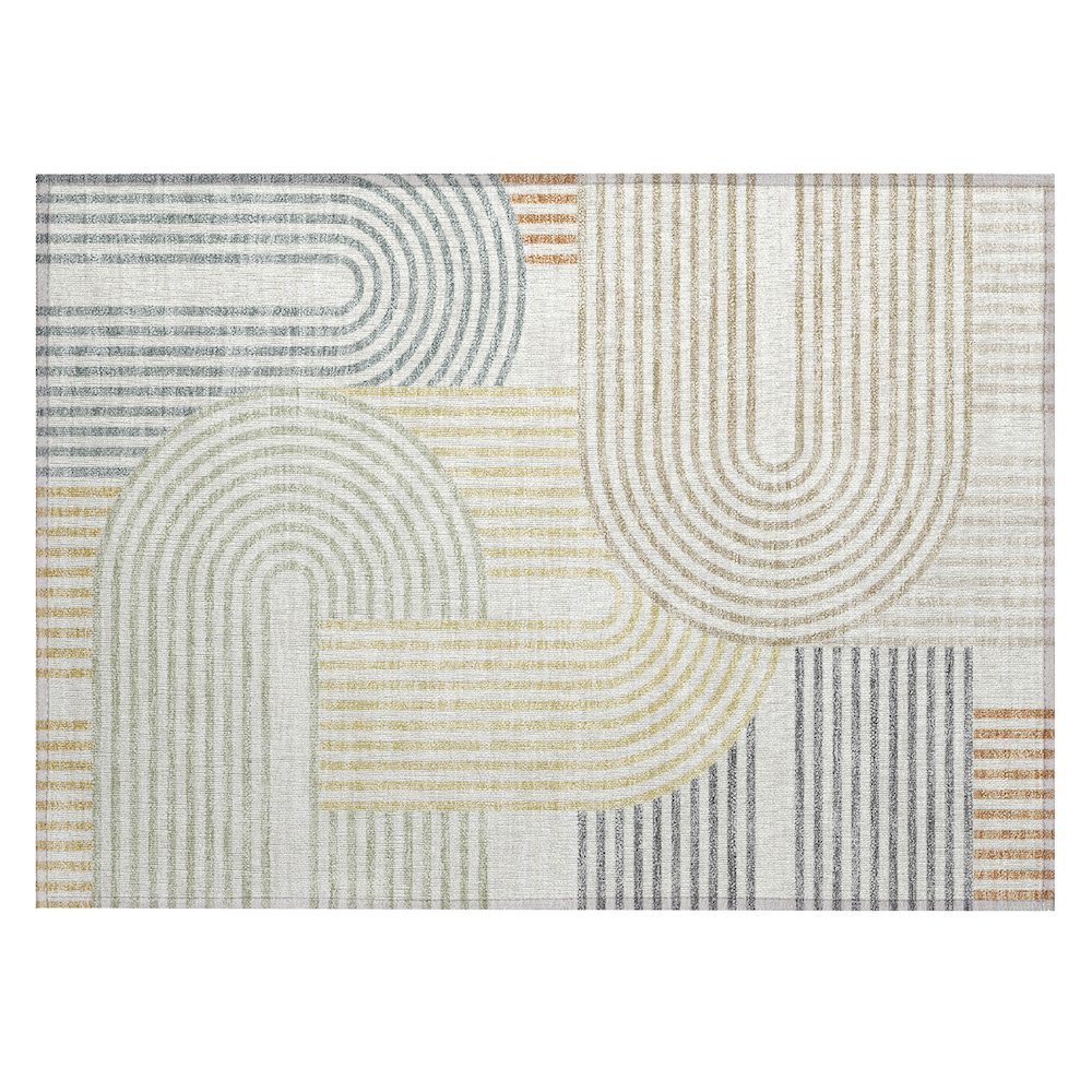 Machine Washable Indoor/Outdoor Chantille ACN2549 Ivory 1'8" x 2'6" Rug. Picture 1