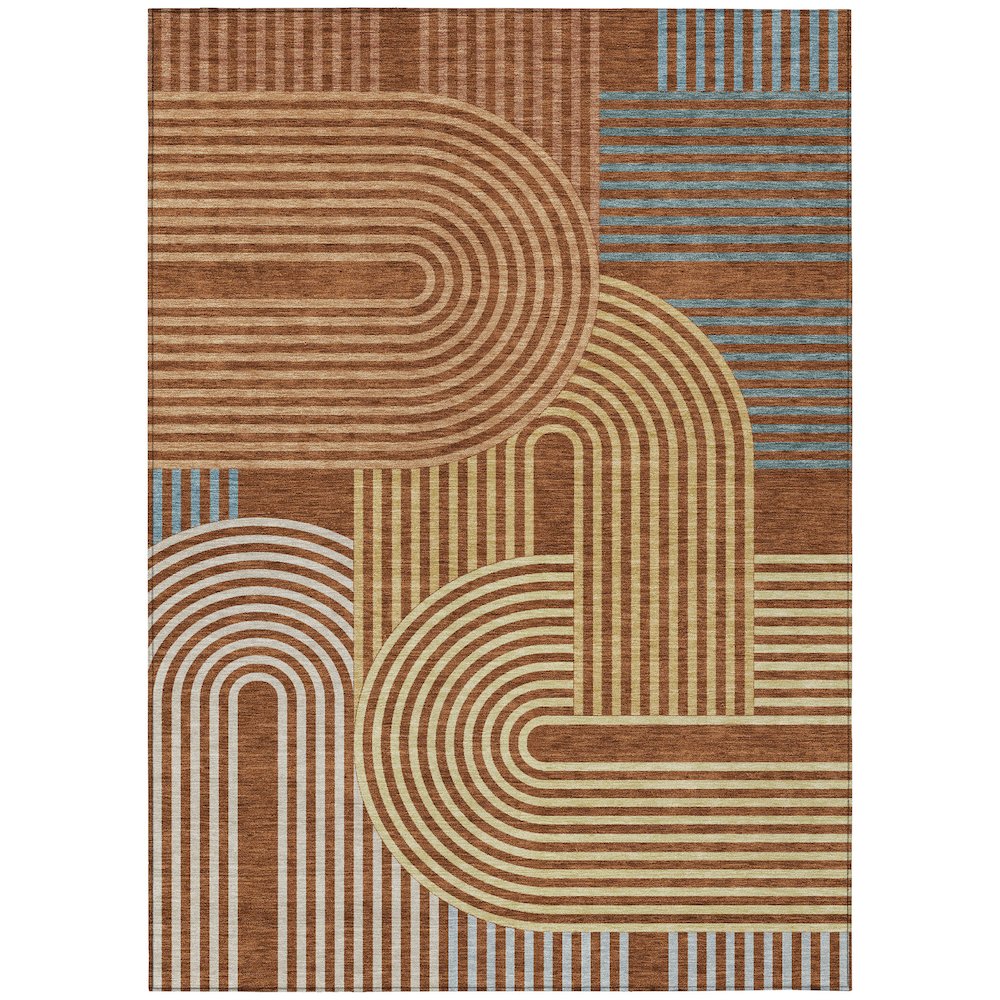Machine Washable Indoor/Outdoor Chantille ACN2549 Orange 2'6" x 3'10" Rug. Picture 1