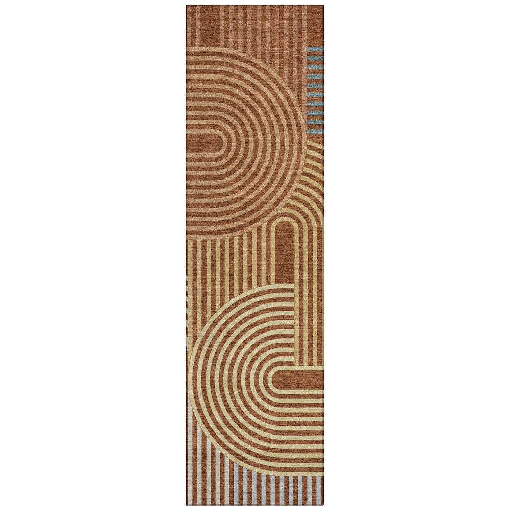 Machine Washable Indoor/Outdoor Chantille ACN2549 Orange 2'3" x 7'6" Runner Rug. Picture 1