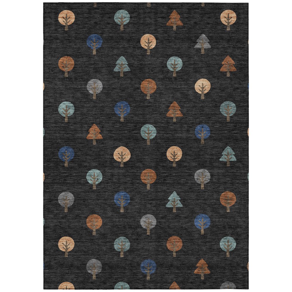 Machine Washable Indoor/Outdoor Chantille ACN2550 Black 2'6" x 3'10" Rug. Picture 1