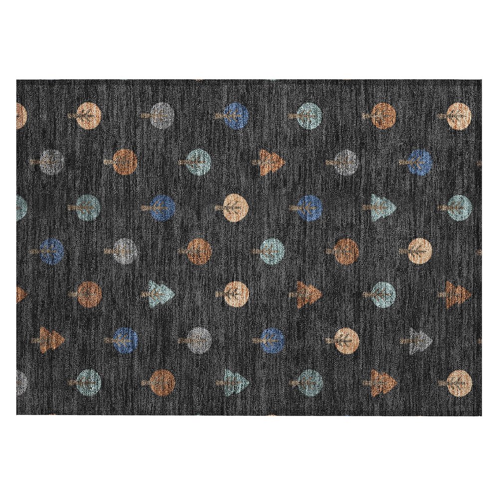 Machine Washable Indoor/Outdoor Chantille ACN2550 Black 1'8" x 2'6" Rug. Picture 1