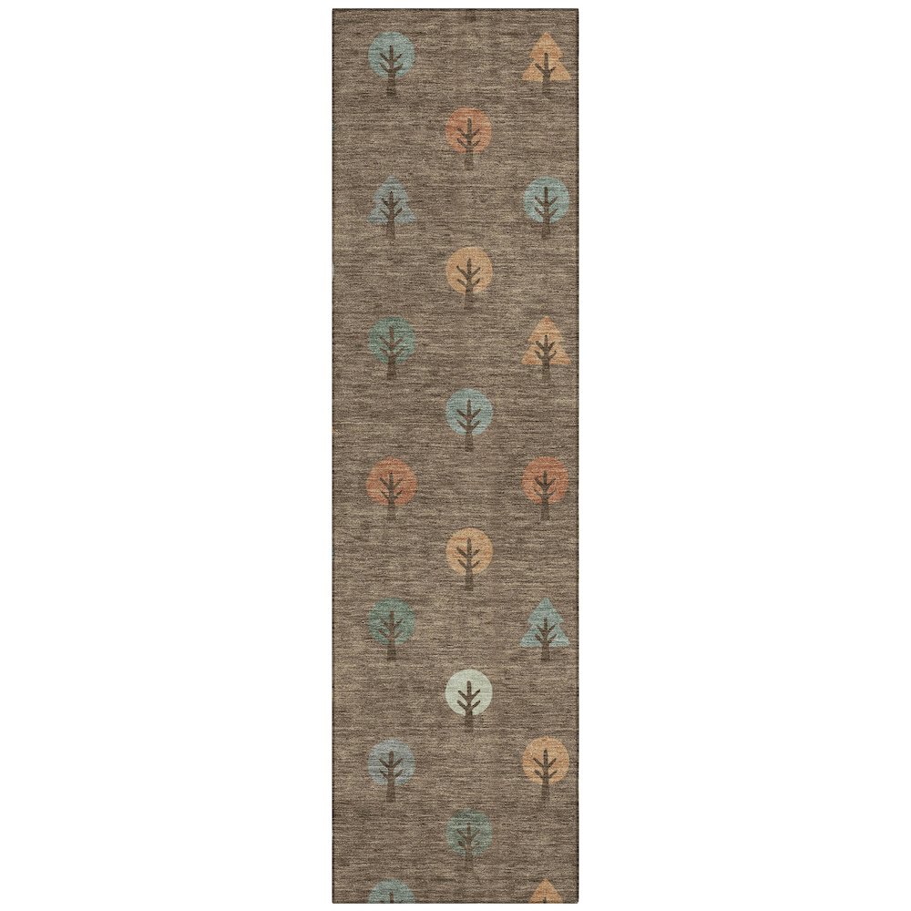 Machine Washable Indoor/Outdoor Chantille ACN2550 Brown 2'3" x 7'6" Runner Rug. Picture 1