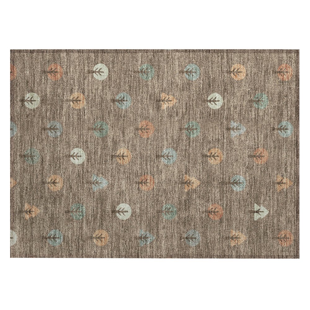 Machine Washable Indoor/Outdoor Chantille ACN2550 Brown 1'8" x 2'6" Rug. Picture 1