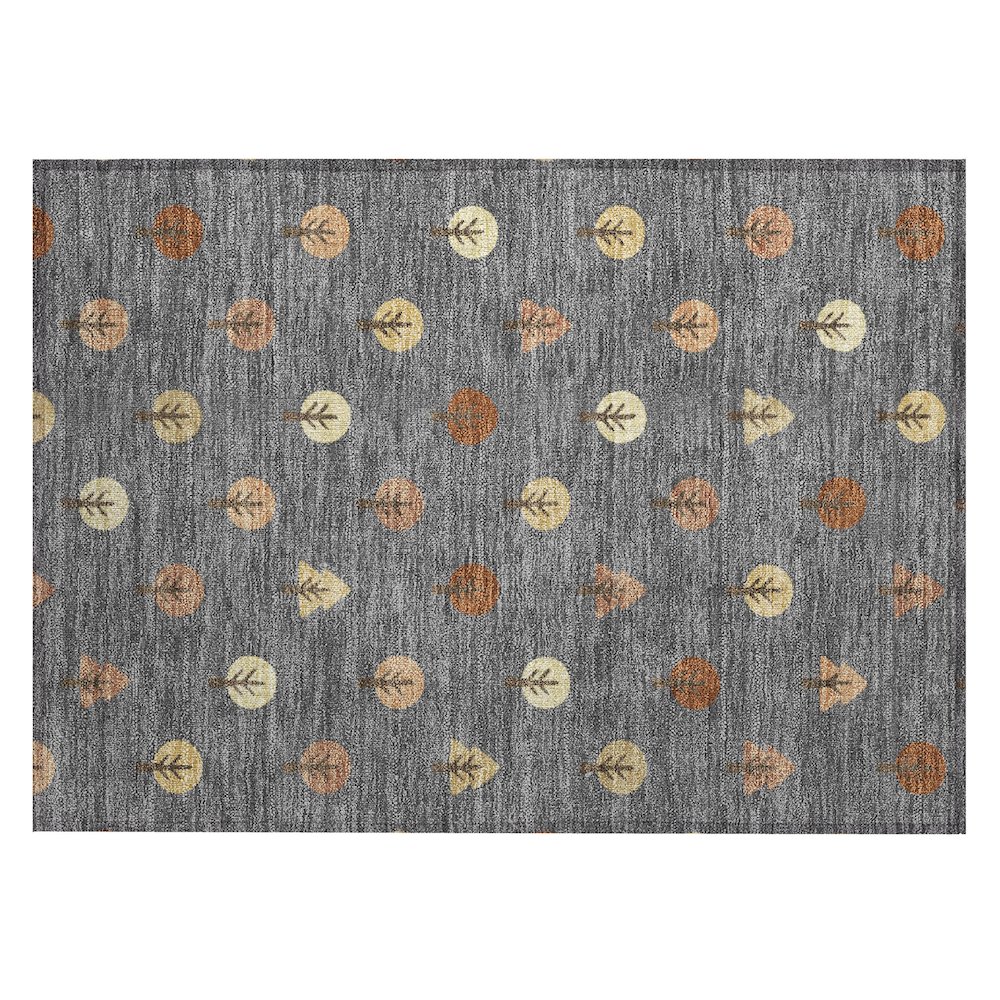 Machine Washable Indoor/Outdoor Chantille ACN2550 Gray 1'8" x 2'6" Rug. Picture 1