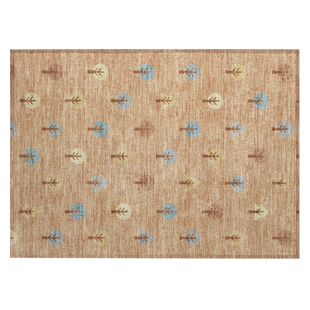 Machine Washable Indoor/Outdoor Chantille ACN2550 Orange 1'8" x 2'6" Rug. Picture 1