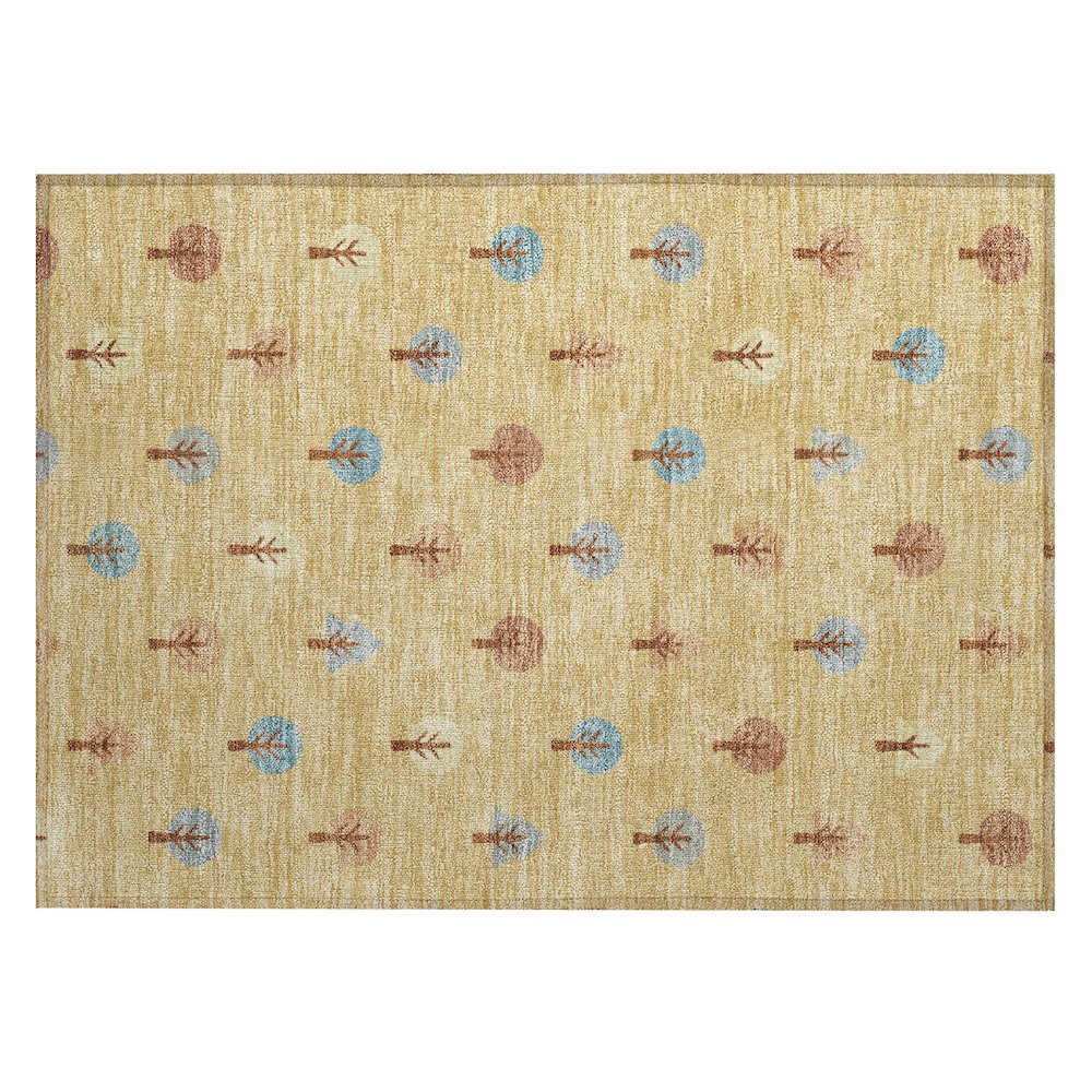 Machine Washable Indoor/Outdoor Chantille ACN2550 Gold 1'8" x 2'6" Rug. Picture 1