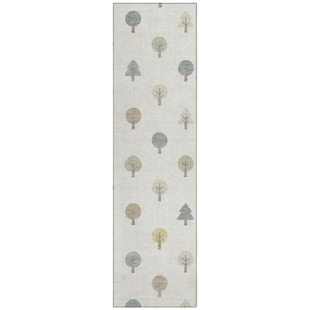 Machine Washable Indoor/Outdoor Chantille ACN2550 Ivory 2'3" x 7'6" Runner Rug. Picture 1