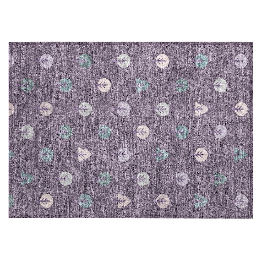 Machine Washable Indoor/Outdoor Chantille ACN2550 Purple 1'8" x 2'6" Rug. Picture 1