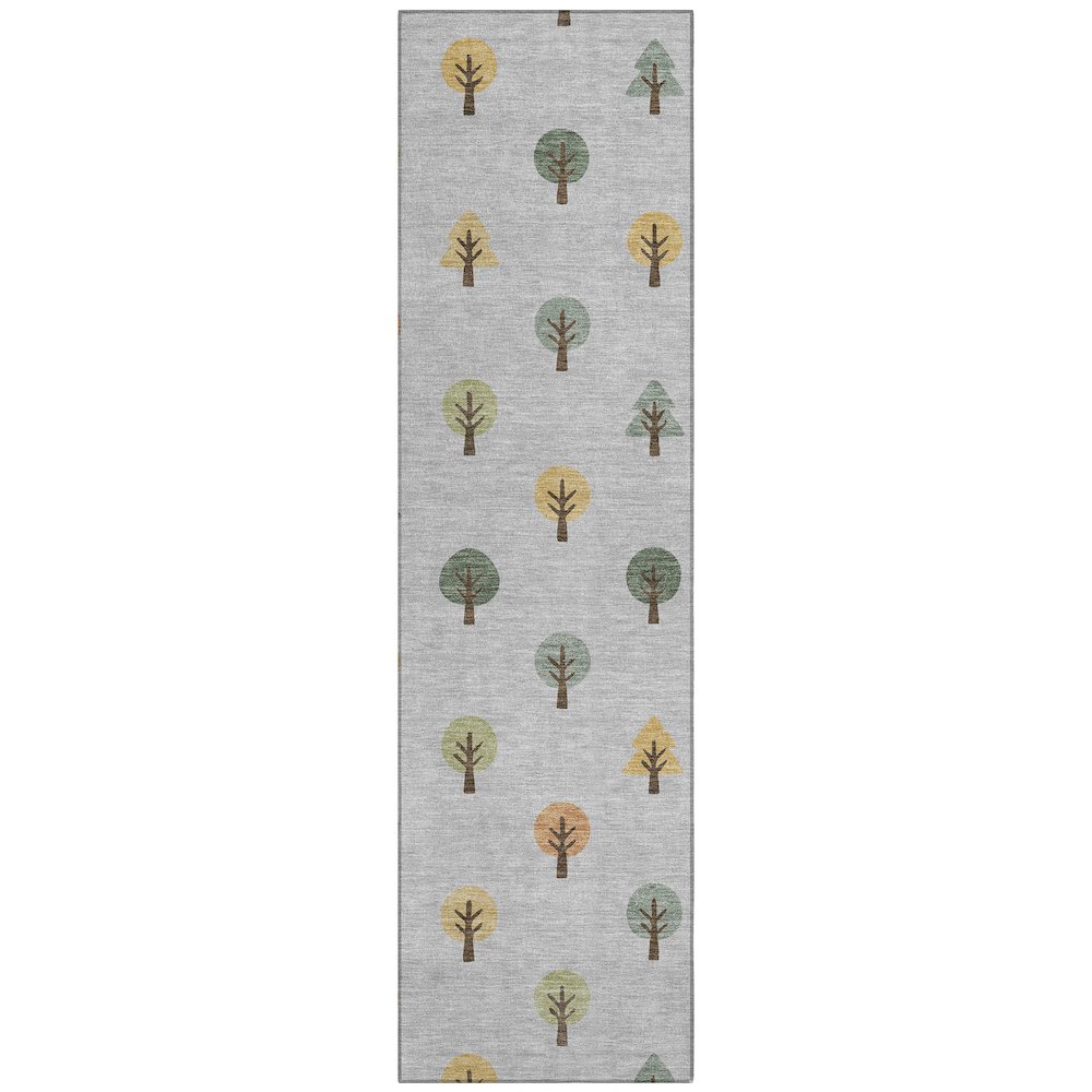 Machine Washable Indoor/Outdoor Chantille ACN2550 Gray 2'3" x 7'6" Runner Rug. Picture 1