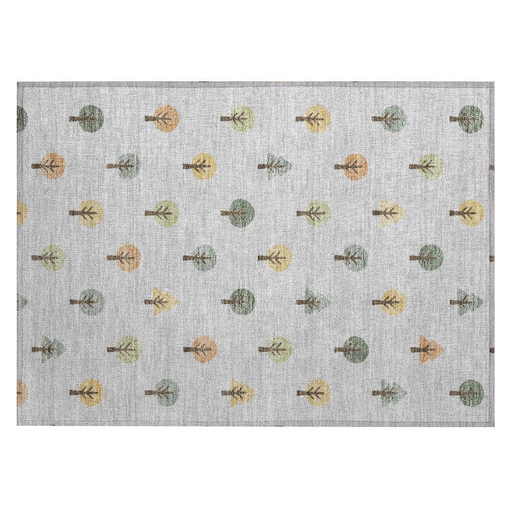 Machine Washable Indoor/Outdoor Chantille ACN2550 Gray 1'8" x 2'6" Rug. Picture 1