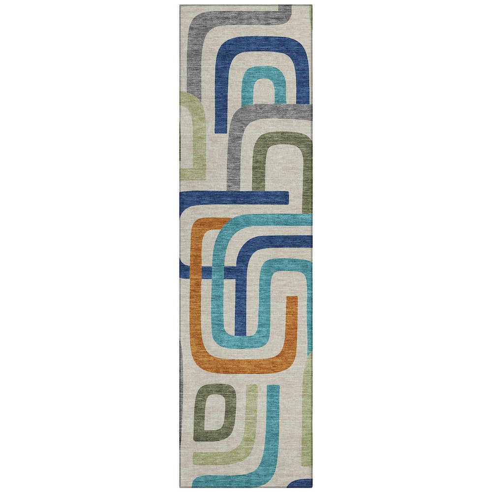 Machine Washable Indoor/Outdoor Chantille ACN2551 Brown 2'3" x 7'6" Runner Rug. Picture 1