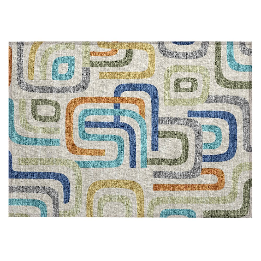 Machine Washable Indoor/Outdoor Chantille ACN2551 Brown 1'8" x 2'6" Rug. Picture 1