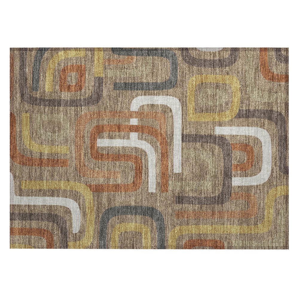 Machine Washable Indoor/Outdoor Chantille ACN2551 Brown 1'8" x 2'6" Rug. Picture 1