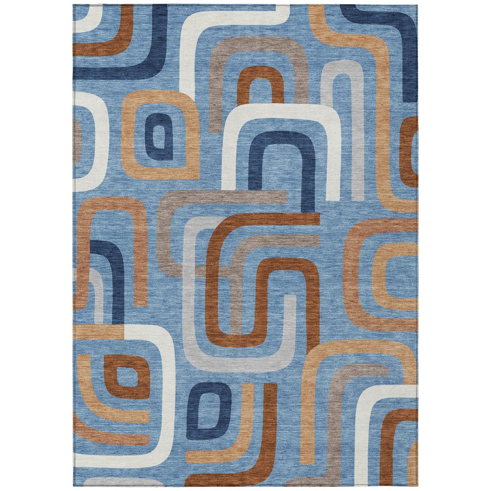 Machine Washable Indoor/Outdoor Chantille ACN2551 Blue 2'6" x 3'10" Rug. Picture 1