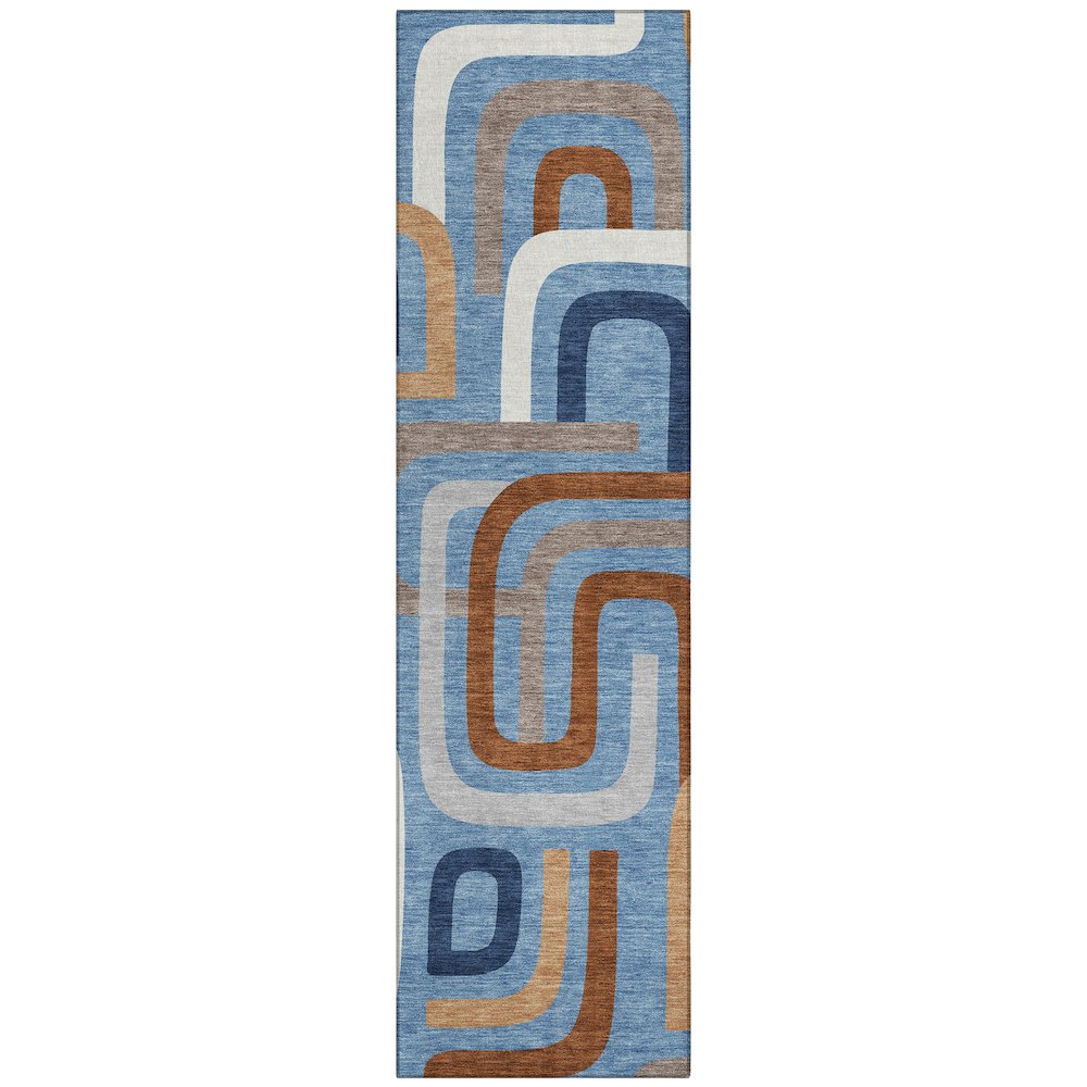 Machine Washable Indoor/Outdoor Chantille ACN2551 Blue 2'3" x 7'6" Runner Rug. Picture 1