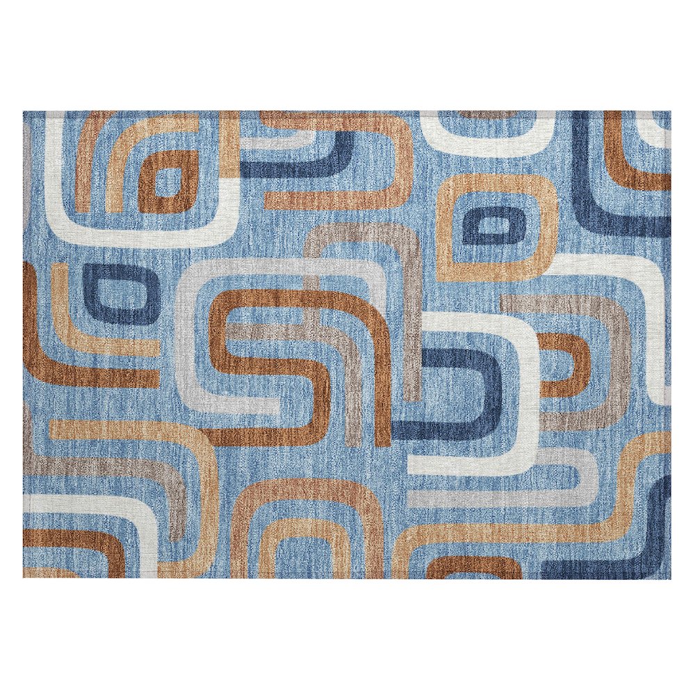 Machine Washable Indoor/Outdoor Chantille ACN2551 Blue 1'8" x 2'6" Rug. Picture 1