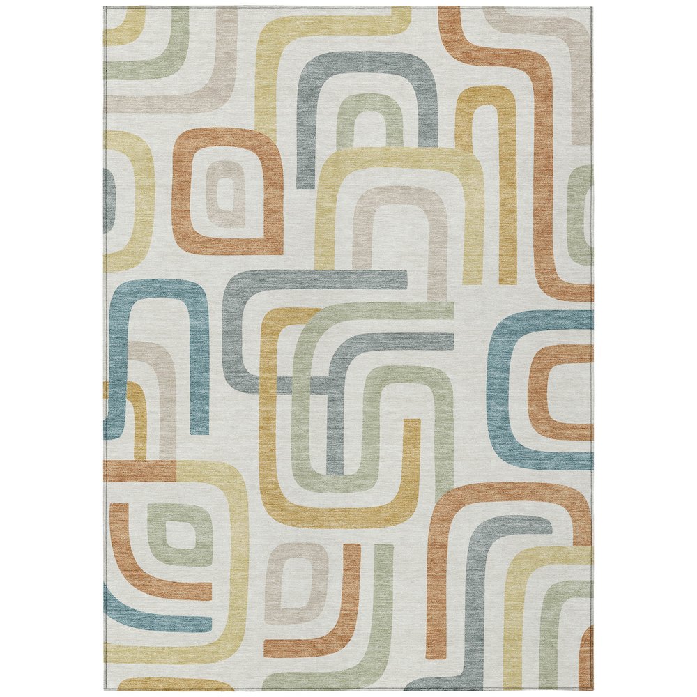Machine Washable Indoor/Outdoor Chantille ACN2551 Ivory 2'6" x 3'10" Rug. Picture 1