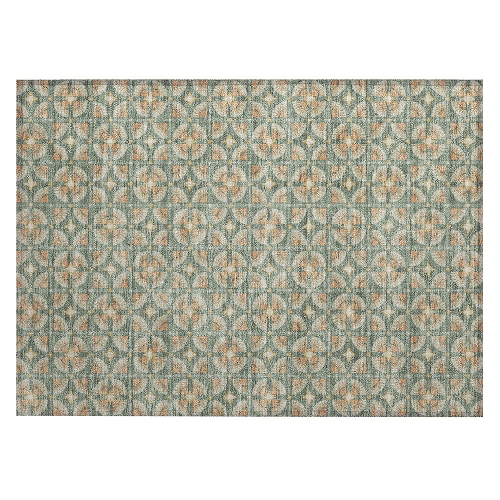 Machine Washable Indoor/Outdoor Chantille ACN2552 Green 1'8" x 2'6" Rug. Picture 1