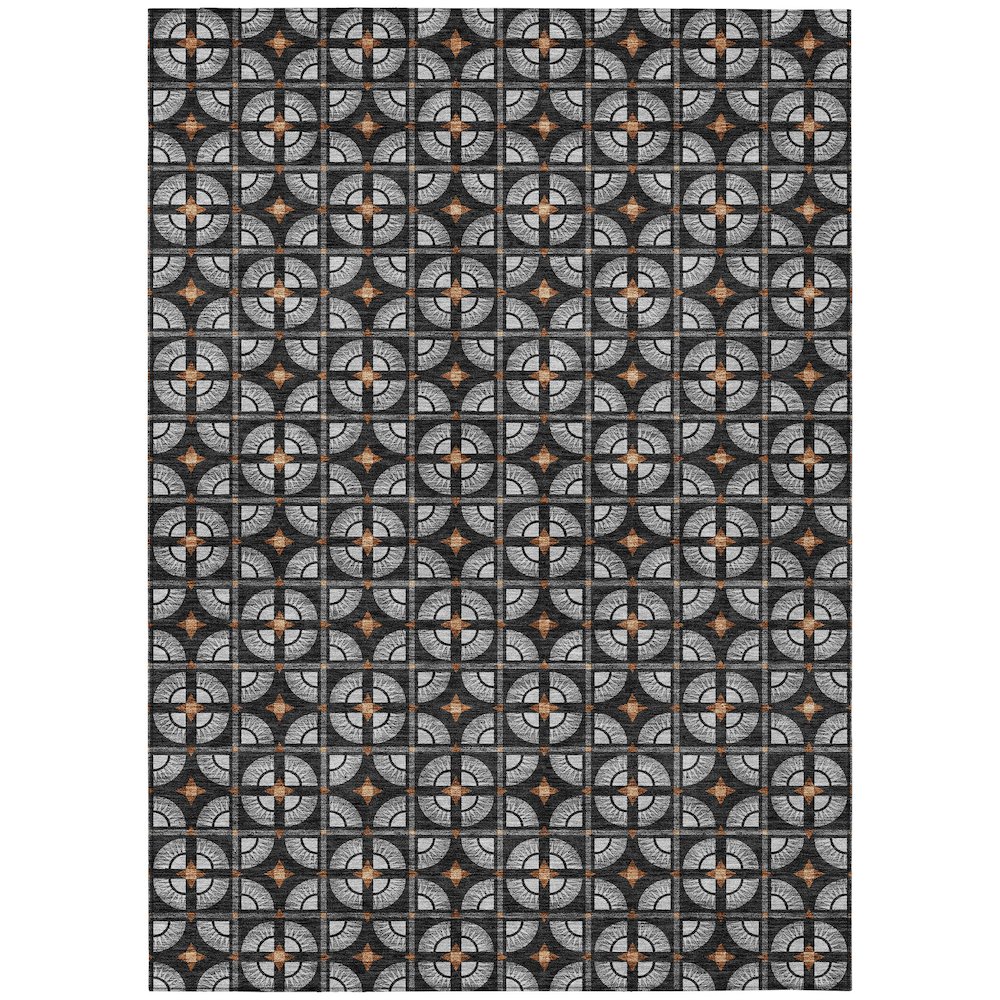 Machine Washable Indoor/Outdoor Chantille ACN2552 Black 2'6" x 3'10" Rug. Picture 1