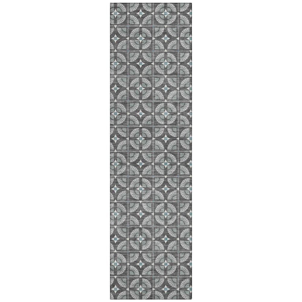 Machine Washable Indoor/Outdoor Chantille ACN2552 Gray 2'3" x 7'6" Runner Rug. Picture 1