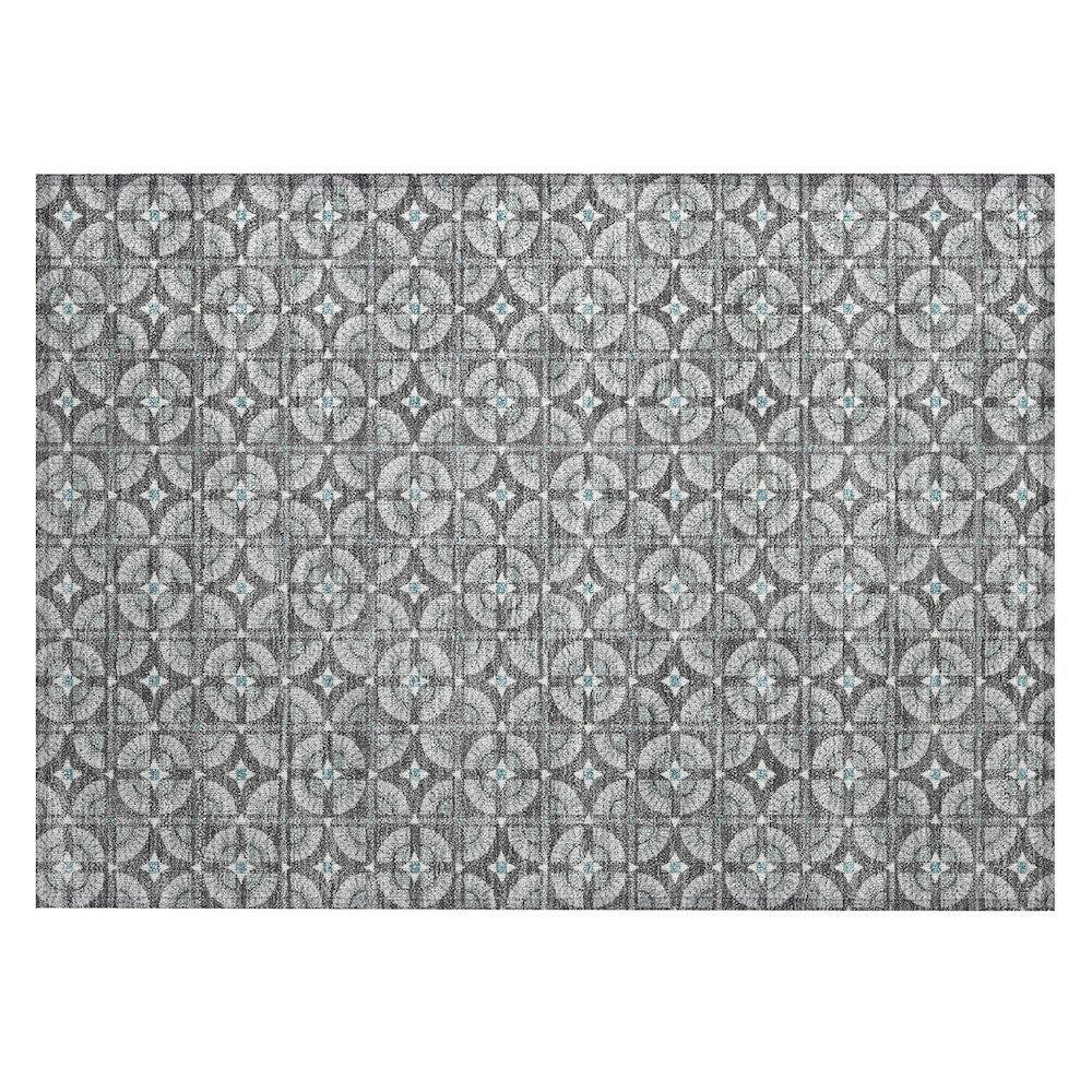 Machine Washable Indoor/Outdoor Chantille ACN2552 Gray 1'8" x 2'6" Rug. Picture 1