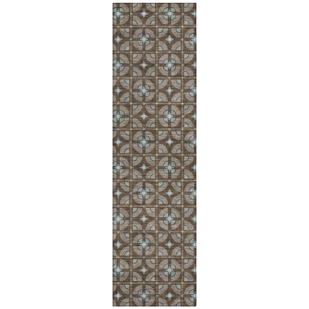 Machine Washable Indoor/Outdoor Chantille ACN2552 Brown 2'3" x 7'6" Runner Rug. Picture 1