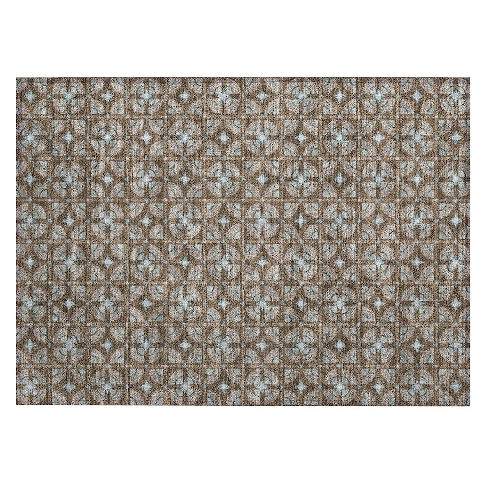 Machine Washable Indoor/Outdoor Chantille ACN2552 Brown 1'8" x 2'6" Rug. Picture 1