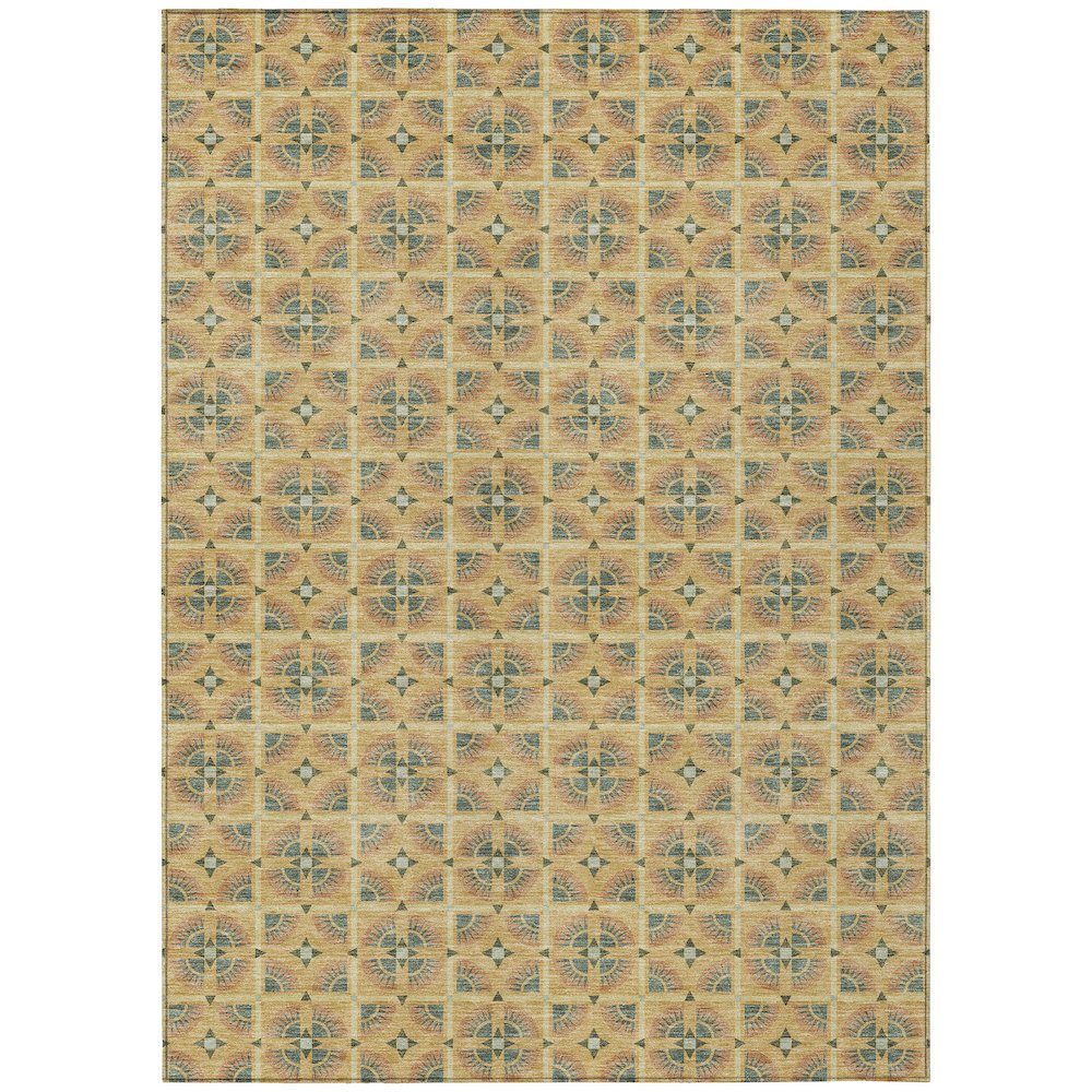 Machine Washable Indoor/Outdoor Chantille ACN2552 Gold 2'6" x 3'10" Rug. Picture 1