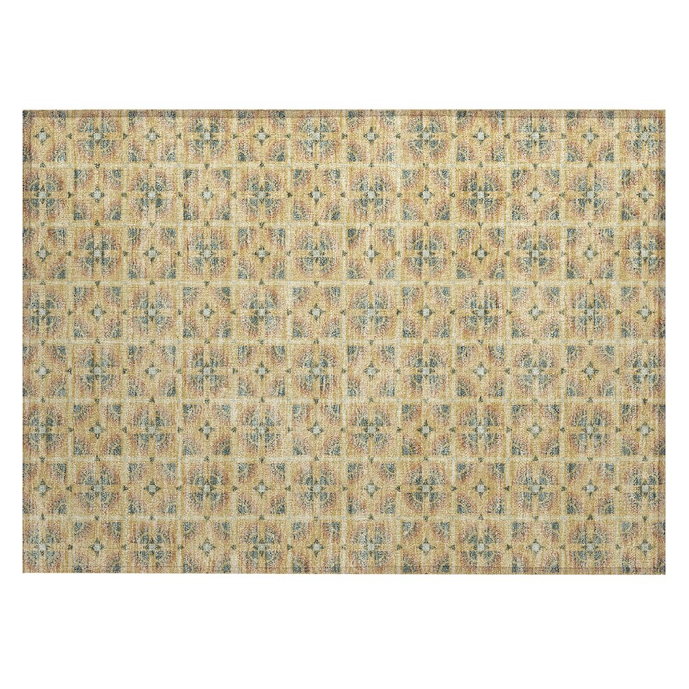 Machine Washable Indoor/Outdoor Chantille ACN2552 Gold 1'8" x 2'6" Rug. Picture 1