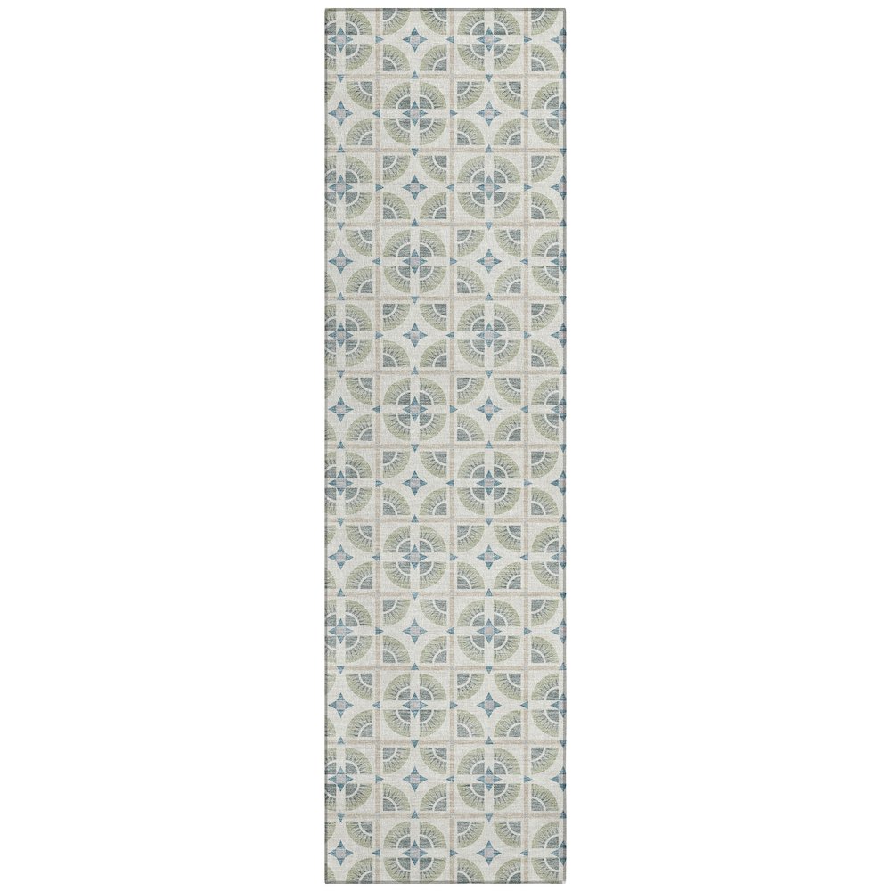 Machine Washable Indoor/Outdoor Chantille ACN2552 Ivory 2'3" x 7'6" Runner Rug. Picture 1