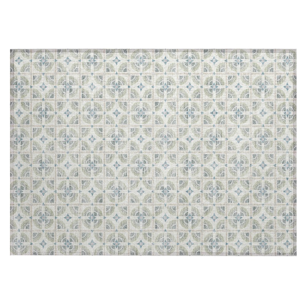 Machine Washable Indoor/Outdoor Chantille ACN2552 Ivory 1'8" x 2'6" Rug. Picture 1