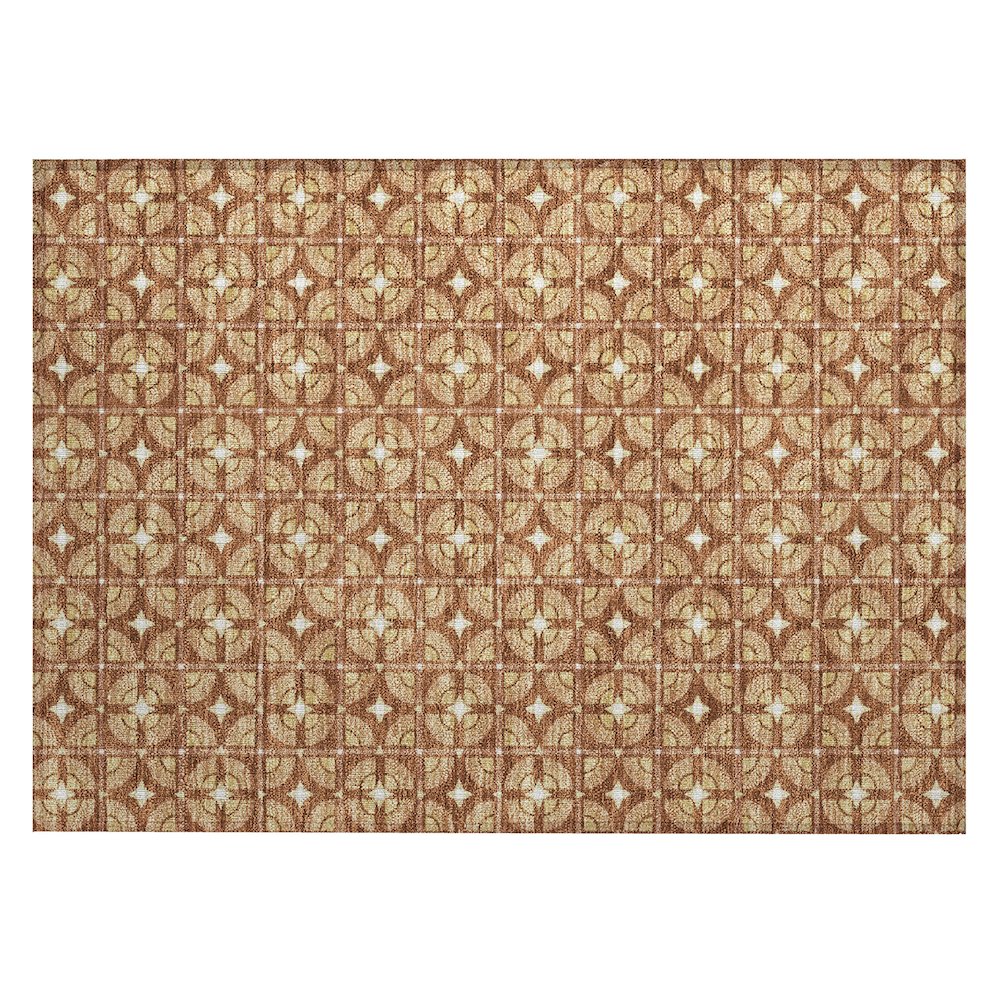 Machine Washable Indoor/Outdoor Chantille ACN2552 Orange 1'8" x 2'6" Rug. Picture 1