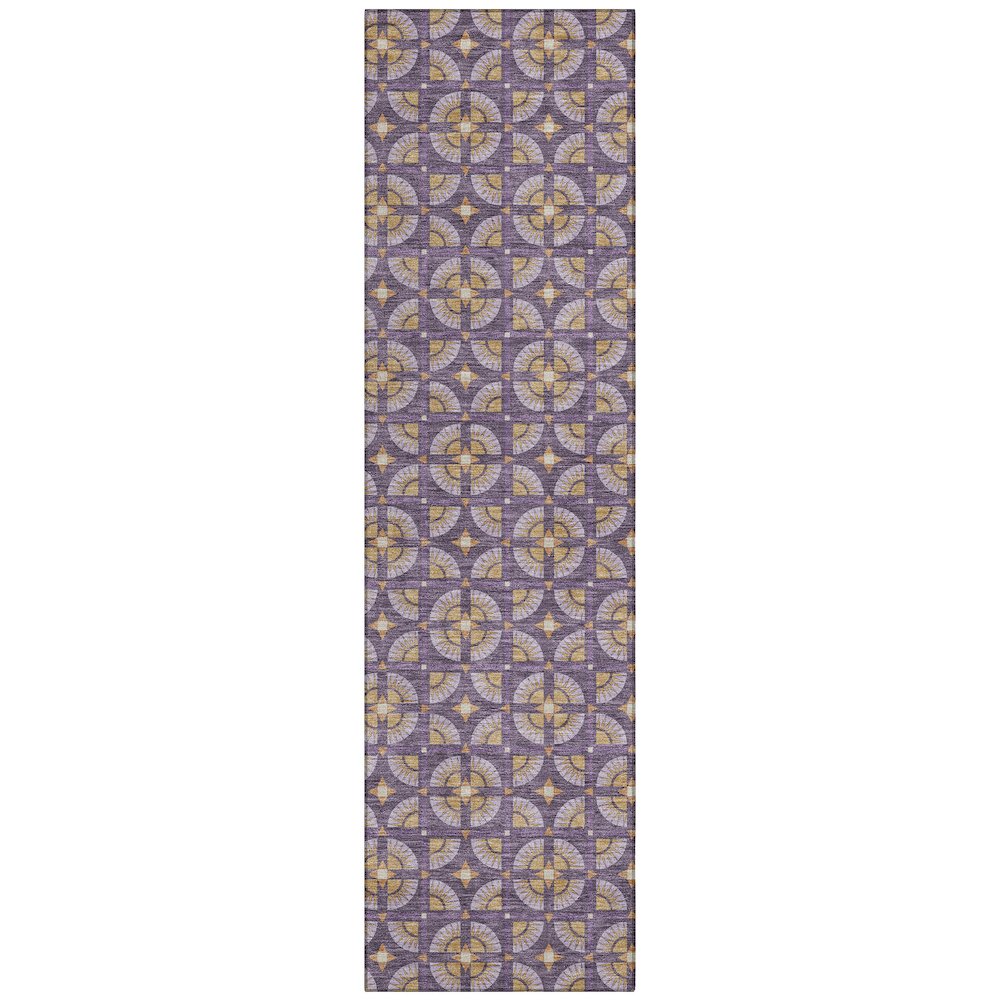 Machine Washable Indoor/Outdoor Chantille ACN2552 Purple 2'3" x 7'6" Runner Rug. Picture 1