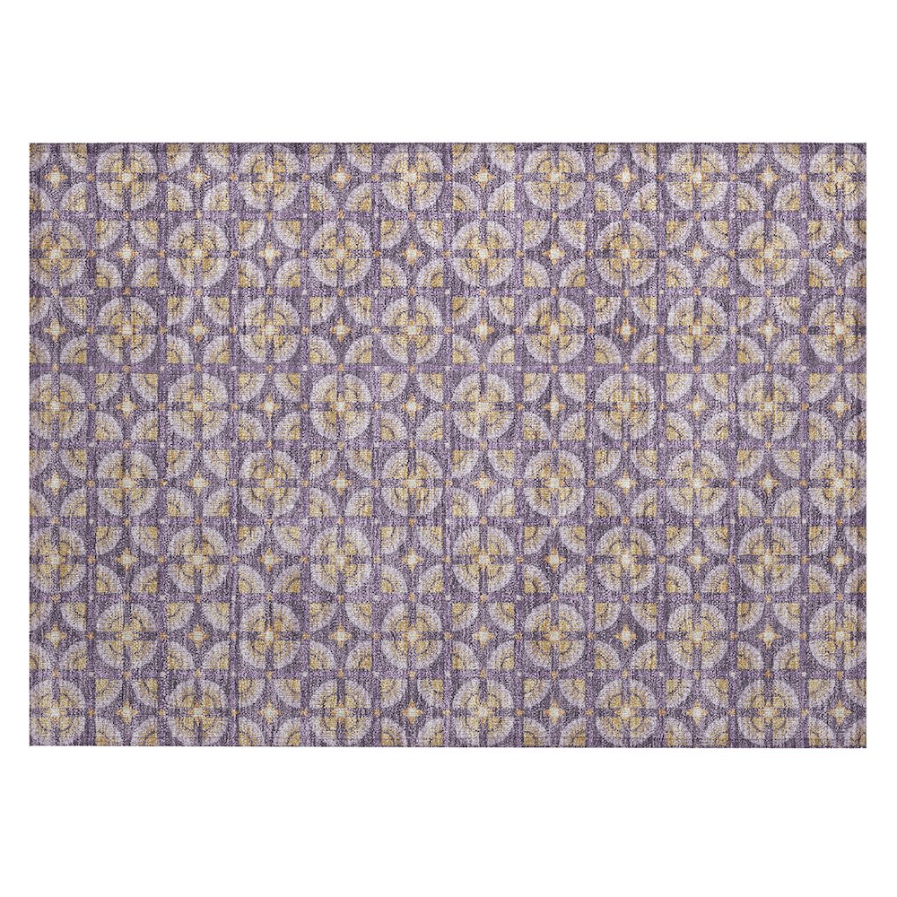 Machine Washable Indoor/Outdoor Chantille ACN2552 Purple 1'8" x 2'6" Rug. Picture 1
