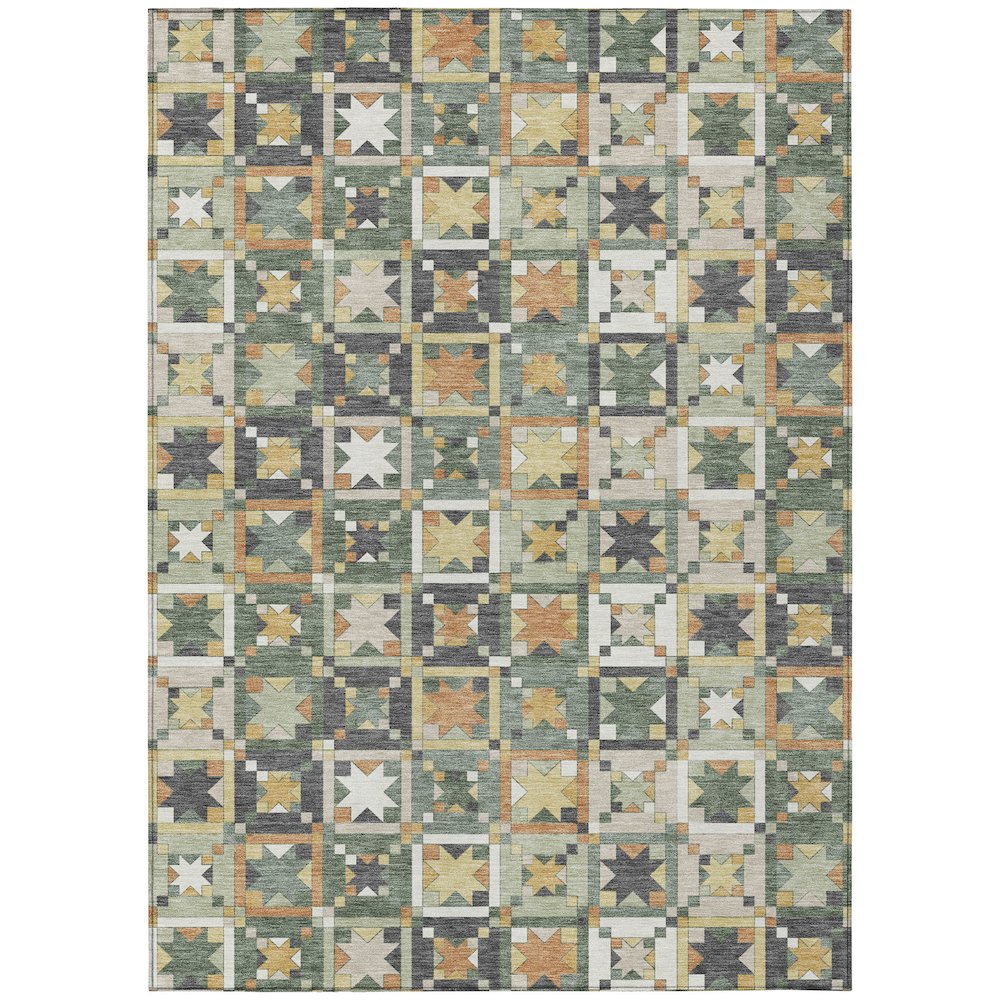 Machine Washable Indoor/Outdoor Chantille ACN2553 Green 2'6" x 3'10" Rug. Picture 1