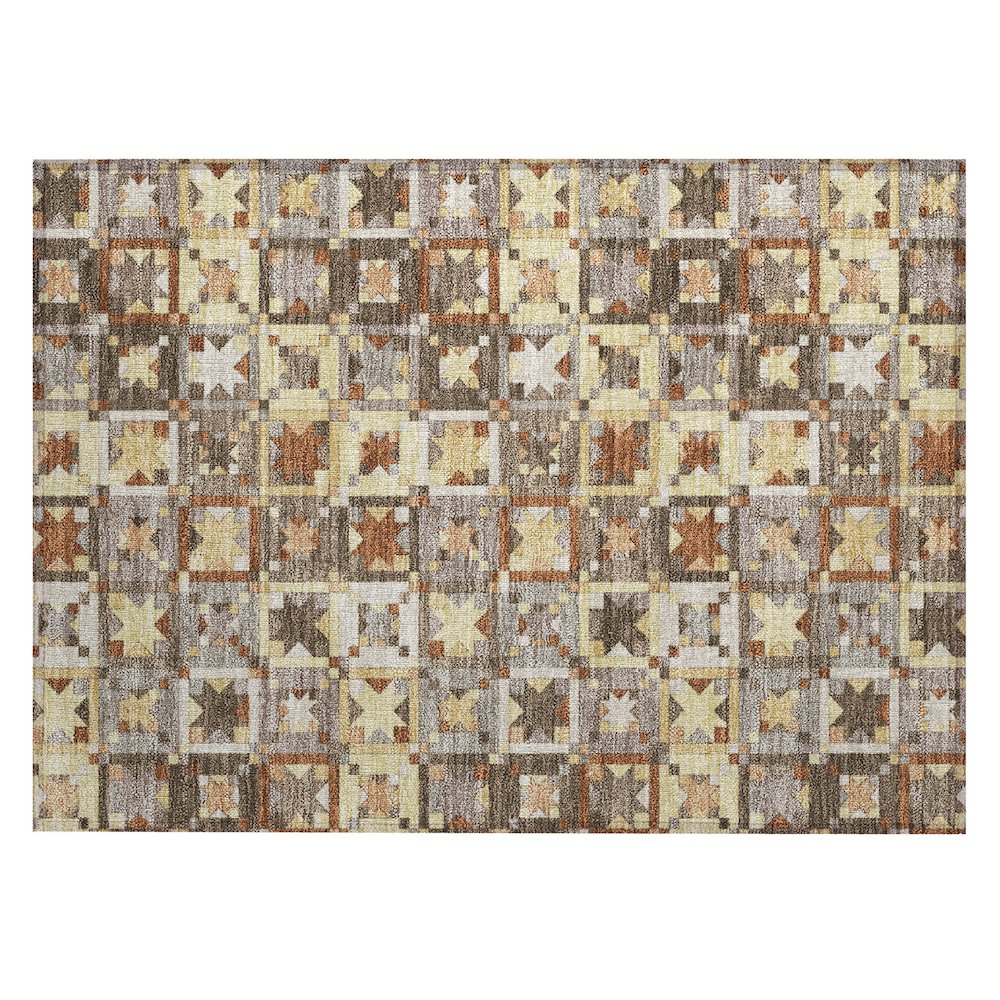 Machine Washable Indoor/Outdoor Chantille ACN2553 Brown 1'8" x 2'6" Rug. Picture 1