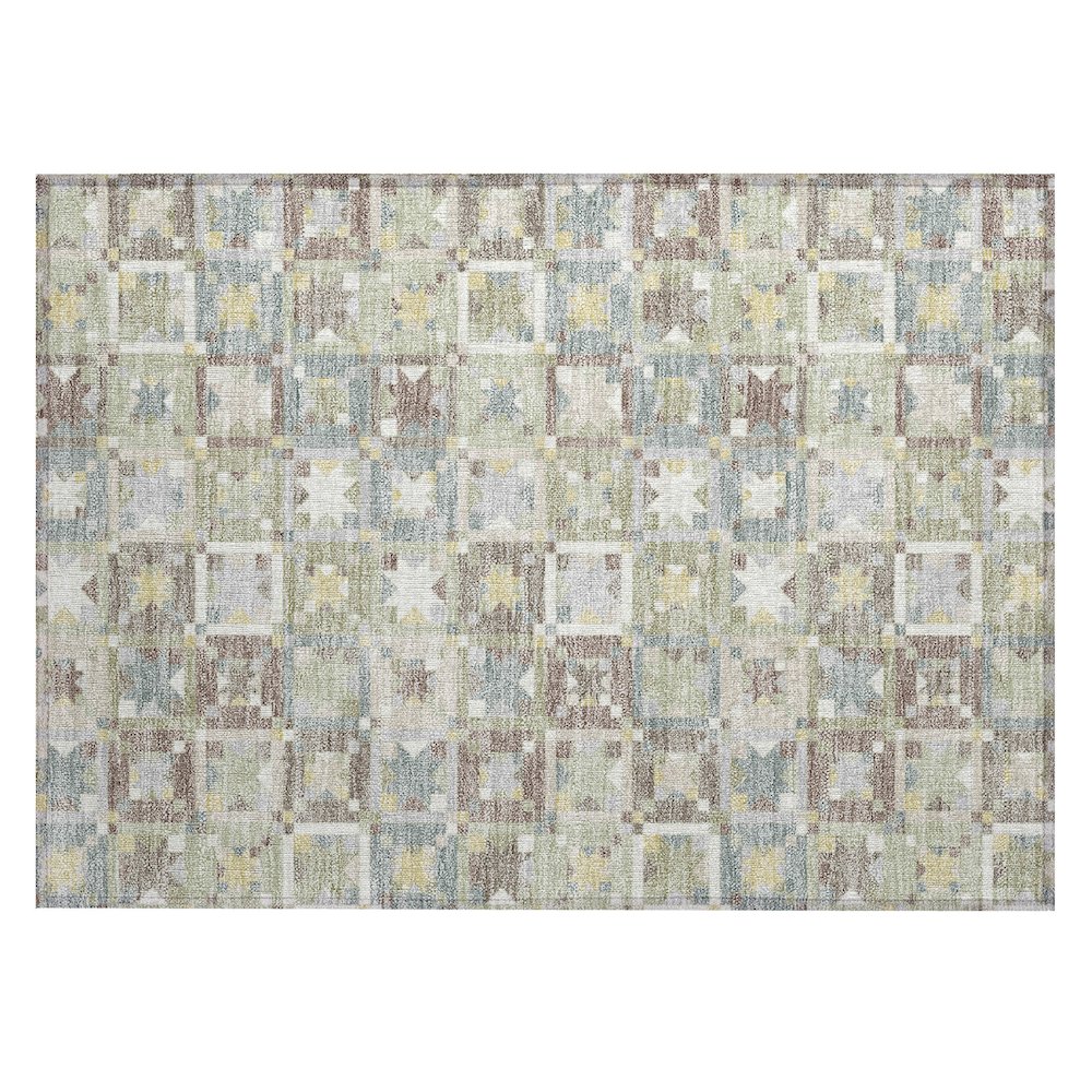 Machine Washable Indoor/Outdoor Chantille ACN2553 Green 1'8" x 2'6" Rug. Picture 1