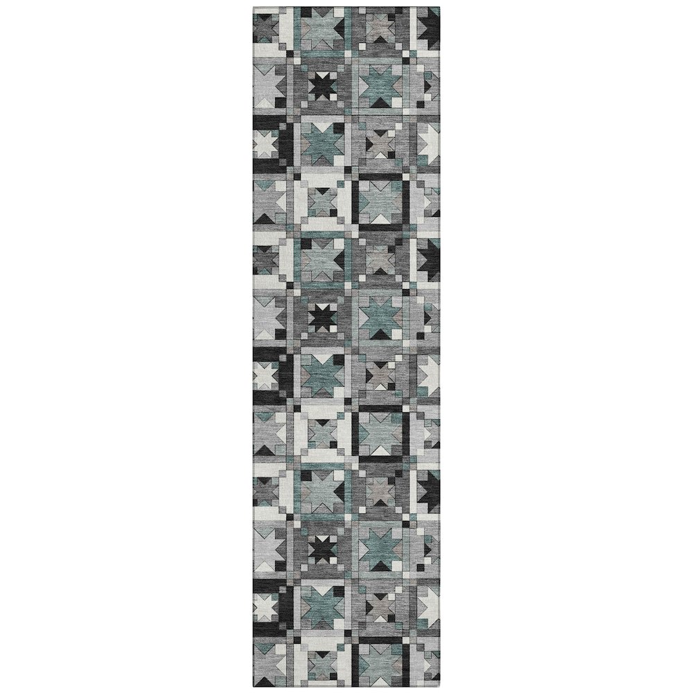 Machine Washable Indoor/Outdoor Chantille ACN2553 Gray 2'3" x 7'6" Runner Rug. Picture 1