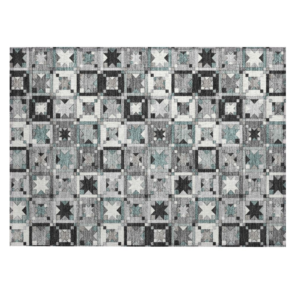 Machine Washable Indoor/Outdoor Chantille ACN2553 Gray 1'8" x 2'6" Rug. Picture 1