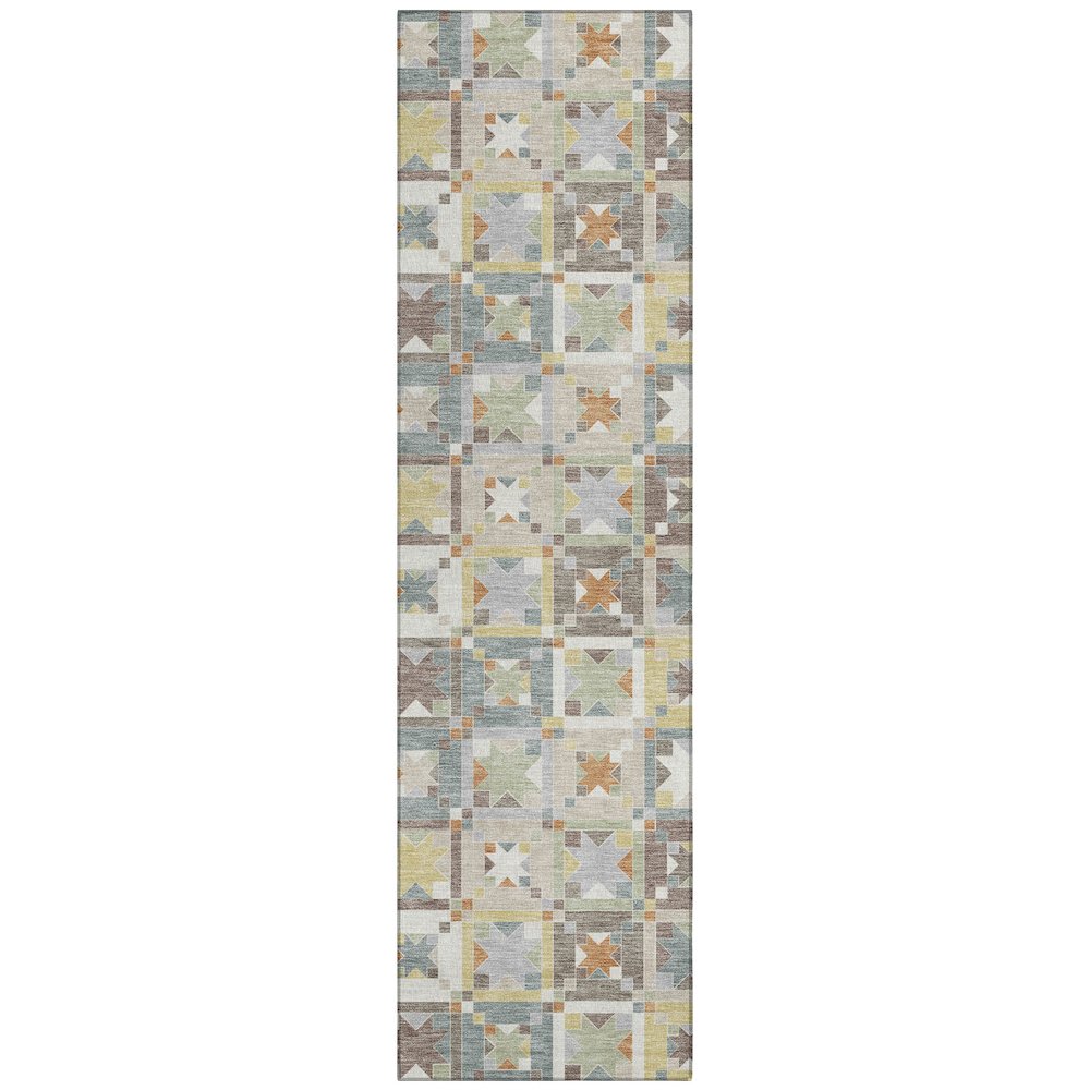 Machine Washable Indoor/Outdoor Chantille ACN2553 Ivory 2'3" x 7'6" Runner Rug. Picture 1