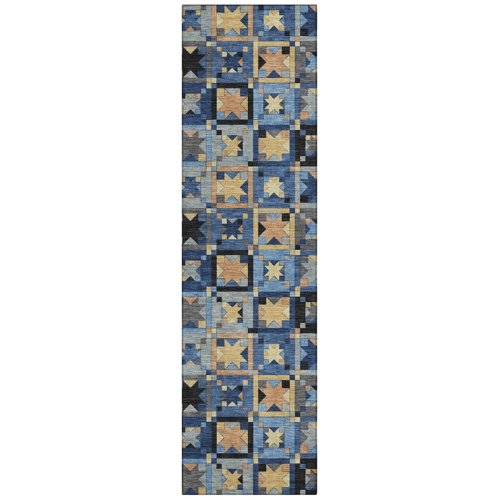 Machine Washable Indoor/Outdoor Chantille ACN2553 Blue 2'3" x 7'6" Runner Rug. Picture 1
