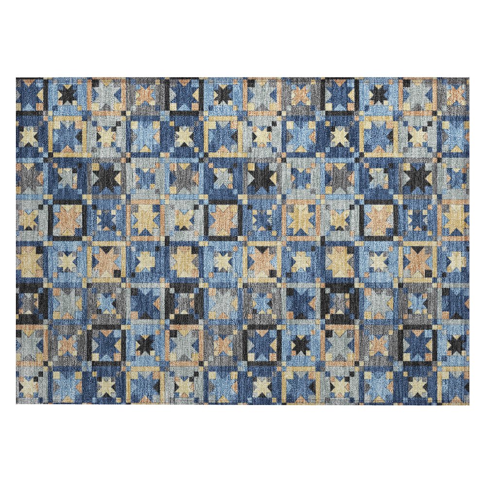 Machine Washable Indoor/Outdoor Chantille ACN2553 Blue 1'8" x 2'6" Rug. Picture 1
